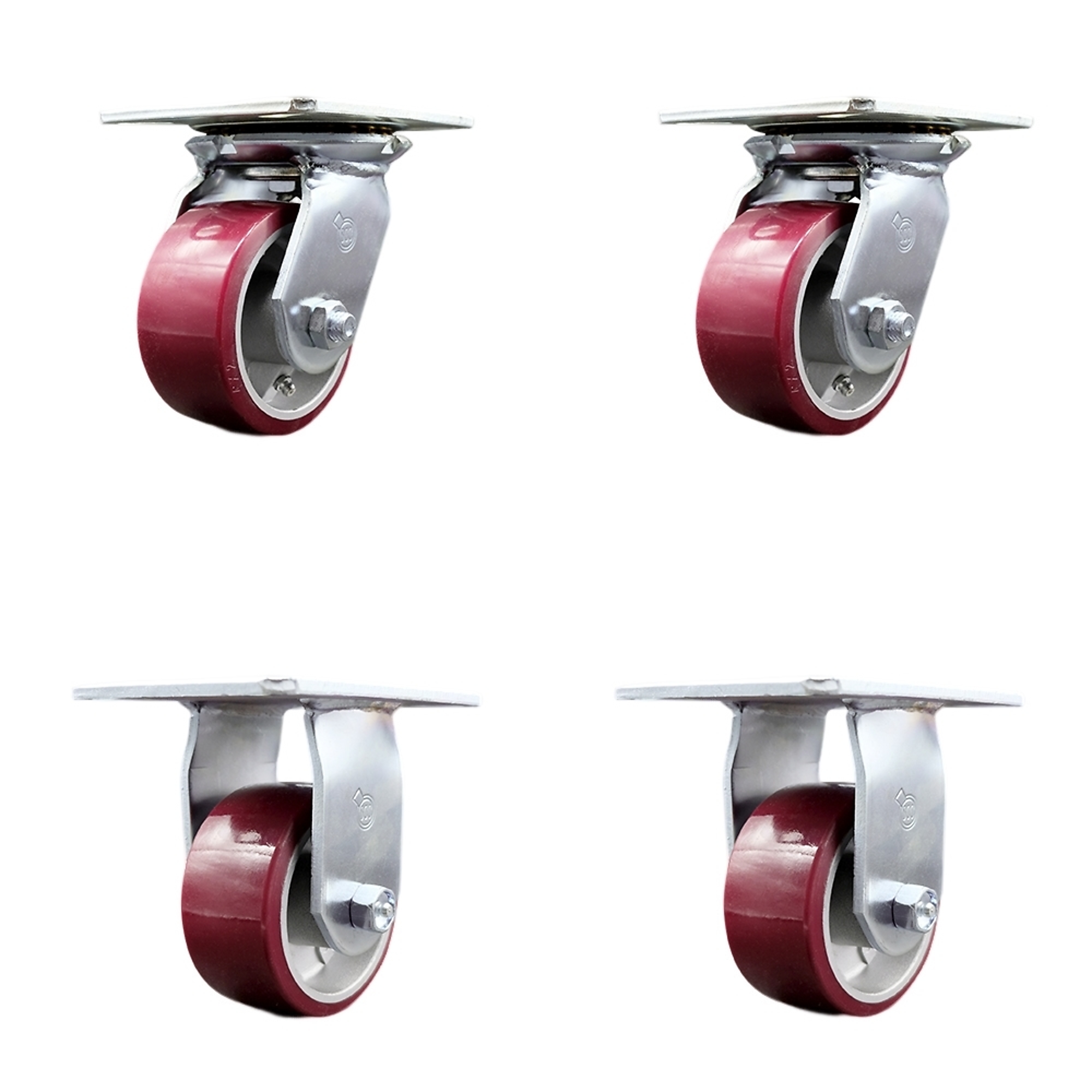 Service Caster, 4in. x 2in. Plate Casters, Wheel Diameter 4 in, Caster Type Swivel, Package (qty.) 4, Model# SCC-35S420-PAB-2-R-2